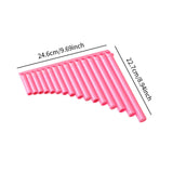 Maxbell 16 Pipe Pan Flute Educational C Key for Performance Musical Gift Music Lover Pink