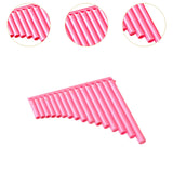 Maxbell 16 Pipe Pan Flute Educational C Key for Performance Musical Gift Music Lover Pink
