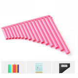 Maxbell 16 Pipe Pan Flute Educational C Key for Performance Musical Gift Music Lover Pink