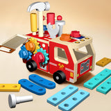 Maxbell Kids Wooden Truck Tool Set Construction Set for Ages 3 4 5 6 Boys Girls Gift