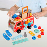 Maxbell Kids Wooden Truck Tool Set Construction Set for Ages 3 4 5 6 Boys Girls Gift