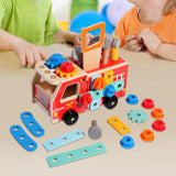 Maxbell Kids Wooden Truck Tool Set Construction Set for Ages 3 4 5 6 Boys Girls Gift