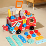 Maxbell Kids Wooden Truck Tool Set Construction Set for Ages 3 4 5 6 Boys Girls Gift