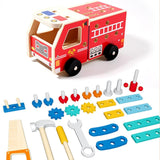Maxbell Kids Wooden Truck Tool Set Construction Set for Ages 3 4 5 6 Boys Girls Gift
