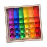 Maxbell Rainbow Building Blocks Set Smooth Stacking Toy for Children Boys Girls Kids