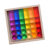 Maxbell Rainbow Building Blocks Set Smooth Stacking Toy for Children Boys Girls Kids