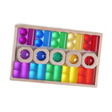 Maxbell Rainbow Building Cubes Transparent Stacking Toy for Kids Boys Girls Children