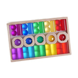 Maxbell Rainbow Building Cubes Transparent Stacking Toy for Kids Boys Girls Children