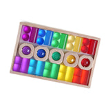 Maxbell Rainbow Building Cubes Transparent Stacking Toy for Kids Boys Girls Children