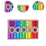 Maxbell Rainbow Building Cubes Transparent Stacking Toy for Kids Boys Girls Children