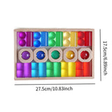 Maxbell Rainbow Building Cubes Transparent Stacking Toy for Kids Boys Girls Children