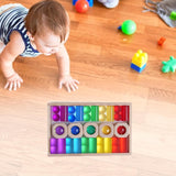 Maxbell Rainbow Building Cubes Transparent Stacking Toy for Kids Boys Girls Children