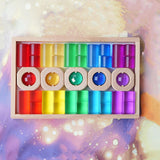 Maxbell Rainbow Building Cubes Transparent Stacking Toy for Kids Boys Girls Children