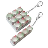 Maxbell Keyboard Fidget Keychain Supplies Gift Keyring Toy for Office Party Birthday 9 Key 6cmx6cmx3cm