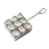 Maxbell Keyboard Fidget Keychain Supplies Gift Keyring Toy for Office Party Birthday 9 Key 6cmx6cmx3cm