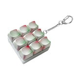 Maxbell Keyboard Fidget Keychain Supplies Gift Keyring Toy for Office Party Birthday 9 Key 6cmx6cmx3cm