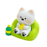 Maxbell Dog Sculpture Cute West Highland White Terrier for Office Thanksgiving Shelf 3.5cmx4.2cm
