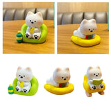 Maxbell Dog Sculpture Cute West Highland White Terrier for Office Thanksgiving Shelf 3.5cmx4.2cm