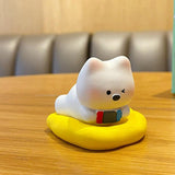 Maxbell Dog Sculpture Cute West Highland White Terrier for Office Thanksgiving Shelf 3.6cmx3.5cm