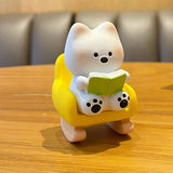 Maxbell Dog Sculpture Cute West Highland White Terrier for Office Thanksgiving Shelf 3.2cmx4.8cm