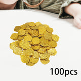 Maxbell 100x Gold Coin DIY Shiny Treasure Chest Spanish Doubloon Novelty Pirate Coin gold