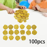 Maxbell 100x Gold Coin DIY Shiny Treasure Chest Spanish Doubloon Novelty Pirate Coin gold