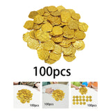 Maxbell 100x Gold Coin DIY Shiny Treasure Chest Spanish Doubloon Novelty Pirate Coin gold