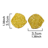 Maxbell 100x Gold Coin DIY Shiny Treasure Chest Spanish Doubloon Novelty Pirate Coin gold