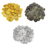 Maxbell 100x Gold Coin DIY Shiny Treasure Chest Spanish Doubloon Novelty Pirate Coin gold
