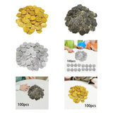 Maxbell 100x Gold Coin DIY Shiny Treasure Chest Spanish Doubloon Novelty Pirate Coin gold