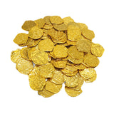 Maxbell 100x Gold Coin DIY Shiny Treasure Chest Spanish Doubloon Novelty Pirate Coin gold