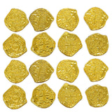 Maxbell 100x Gold Coin DIY Shiny Treasure Chest Spanish Doubloon Novelty Pirate Coin gold