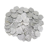 Maxbell 100x Gold Coin DIY Shiny Treasure Chest Spanish Doubloon Novelty Pirate Coin argent