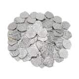 Maxbell 100x Gold Coin DIY Shiny Treasure Chest Spanish Doubloon Novelty Pirate Coin argent