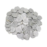 Maxbell 100x Gold Coin DIY Shiny Treasure Chest Spanish Doubloon Novelty Pirate Coin argent