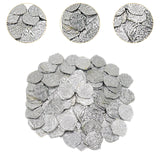 Maxbell 100x Gold Coin DIY Shiny Treasure Chest Spanish Doubloon Novelty Pirate Coin argent