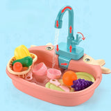 Maxbell Kitchen Sink Toys with Running Water Gifts Play Sink for Children Kids Girls Pink