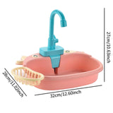 Maxbell Kitchen Sink Toys with Running Water Gifts Play Sink for Children Kids Girls Pink