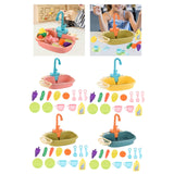 Maxbell Kitchen Sink Toys with Running Water Gifts Play Sink for Children Kids Girls Pink