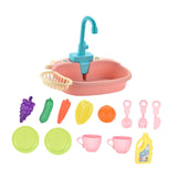 Maxbell Kitchen Sink Toys with Running Water Gifts Play Sink for Children Kids Girls Pink