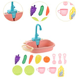 Maxbell Kitchen Sink Toys with Running Water Gifts Play Sink for Children Kids Girls Pink