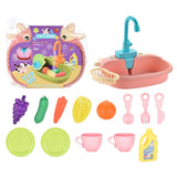 Maxbell Kitchen Sink Toys with Running Water Gifts Play Sink for Children Kids Girls Pink