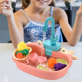 Maxbell Kitchen Sink Toys with Running Water Gifts Play Sink for Children Kids Girls Pink