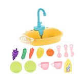 Maxbell Kitchen Sink Toys with Running Water Gifts Play Sink for Children Kids Girls Yellow