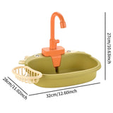 Maxbell Kitchen Sink Toys with Running Water Gifts Play Sink for Children Kids Girls Green