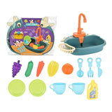 Maxbell Kitchen Sink Toys with Running Water Gifts Play Sink for Children Kids Girls Blue