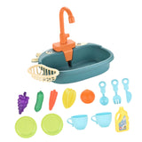 Maxbell Kitchen Sink Toys with Running Water Gifts Play Sink for Children Kids Girls Blue