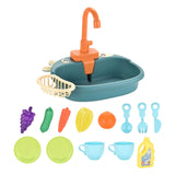 Maxbell Kitchen Sink Toys with Running Water Gifts Play Sink for Children Kids Girls Blue