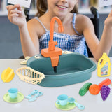 Maxbell Kitchen Sink Toys with Running Water Gifts Play Sink for Children Kids Girls Blue
