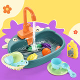 Maxbell Kitchen Sink Toys with Running Water Gifts Play Sink for Children Kids Girls Blue